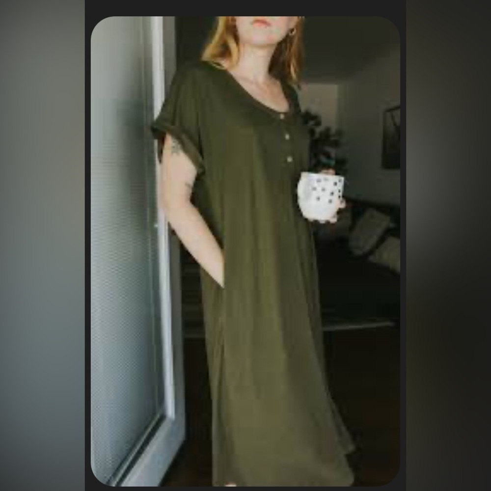 Humble Hilo Olive Green Midi Dress